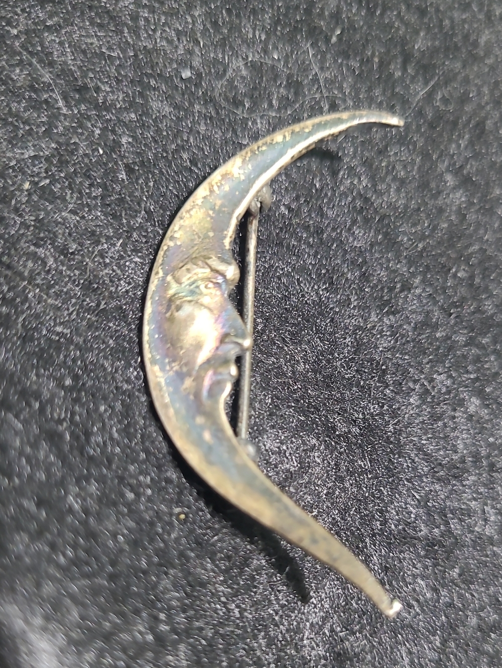 Sterling Silver Celestial Man in the Moon Pin Brooch - Picture 7 of 7